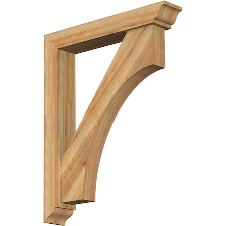 Ekena Millwork Westlake Traditional Rough Sawn Bracket w/ Offset Brace, Western Red Cedar, 6"W x 34"D x 42"H BKT0604X34X42WTL01RWR